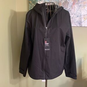 Swiss Tech rain jacket with hood.